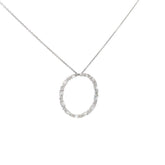 14k White Gold .26ct F VS1 Round/ Baguette Diamond Eternity Necklace